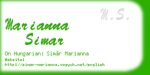 marianna simar business card